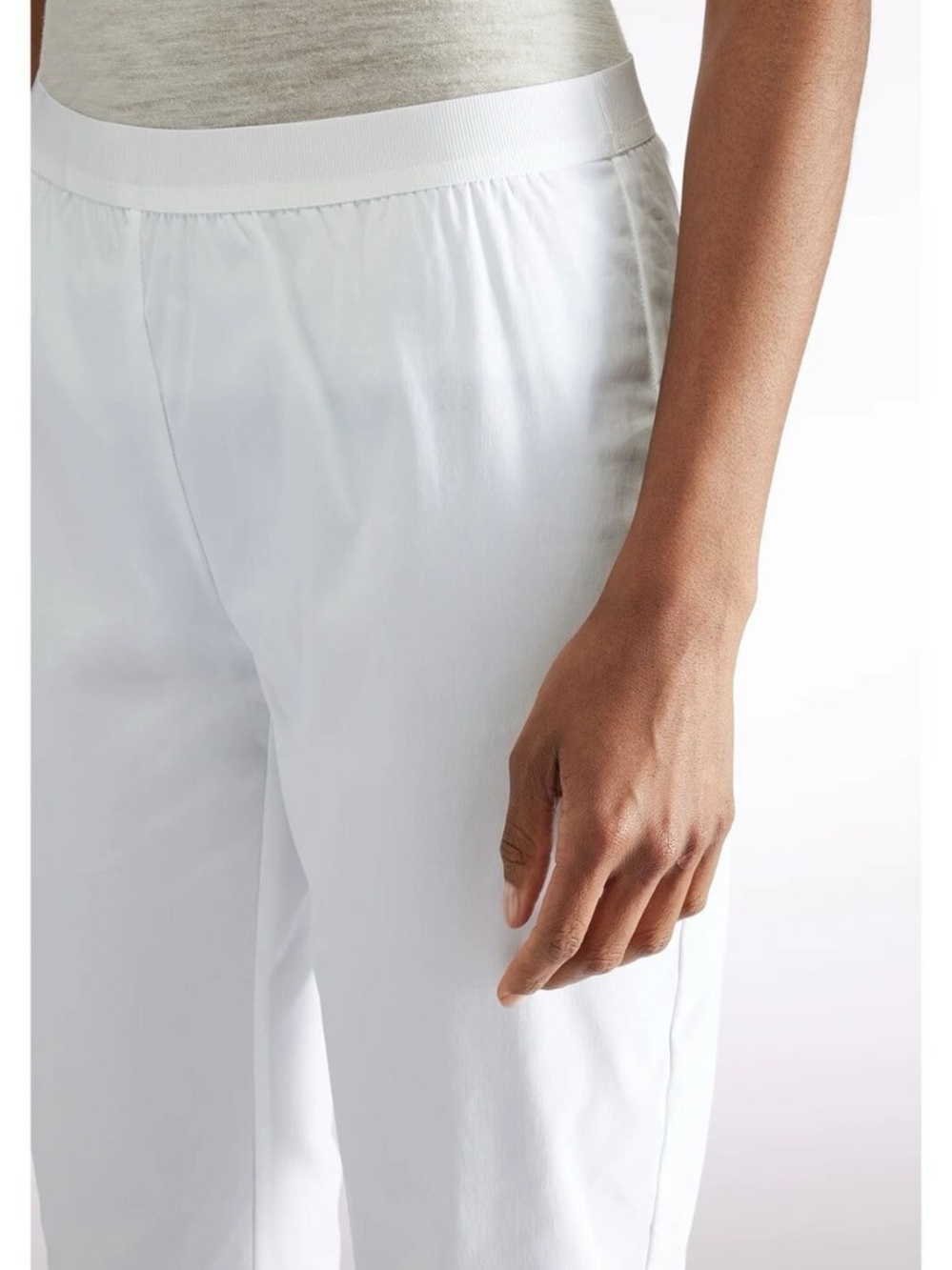 Liviana Conti White Livi Pull-On Cotton Trousers - US 8 (IT 44) - Picture 3 of 8